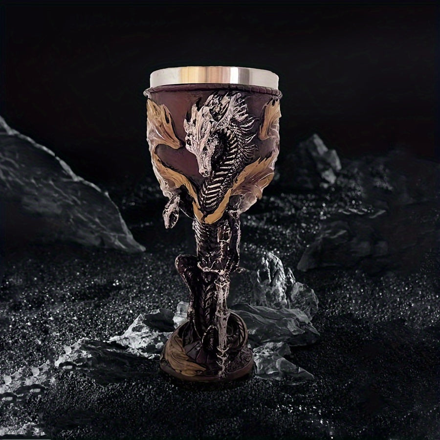 Dragon Sword Goblet - 200ml, Stainless Steel, Gothic Champagne Glass, Fantasy Gift