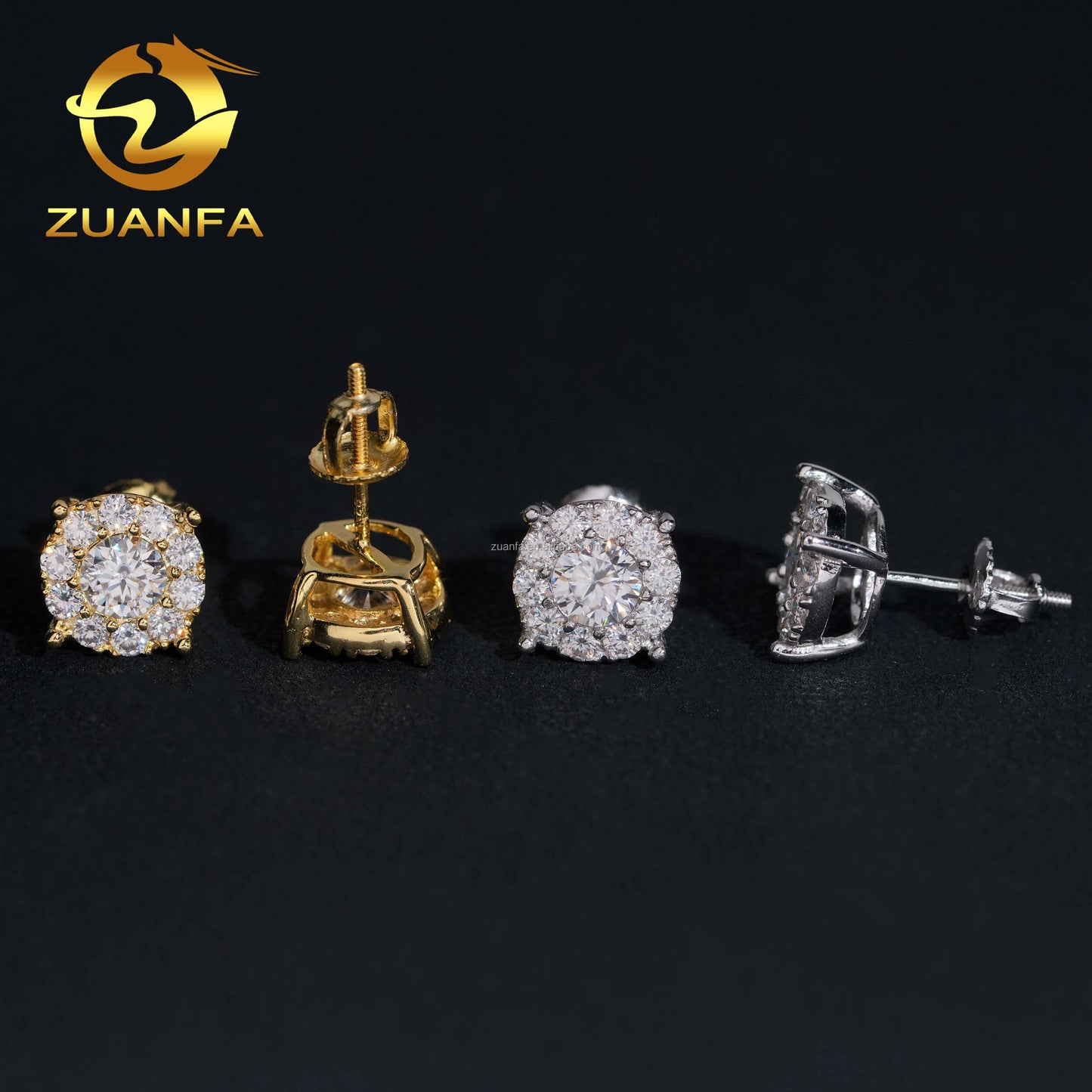 VVS1 Moissanite Stud Earrings - 925 Sterling Silver