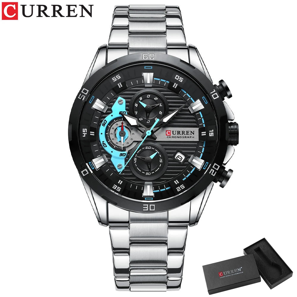 CURREN Men’s Stainless Steel Quartz Chronograph Watch, Model 8402