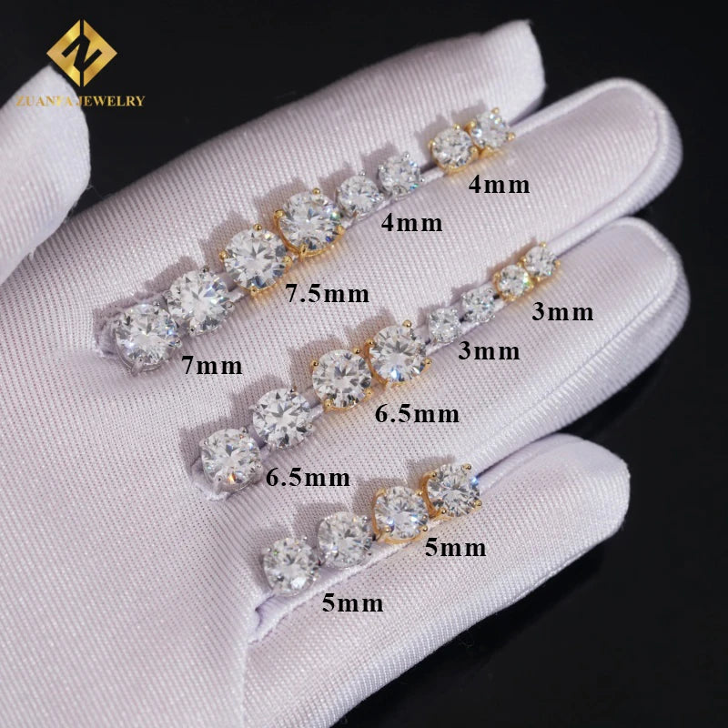 Moissanite Cluster Stud Earrings - 925 Sterling Silver