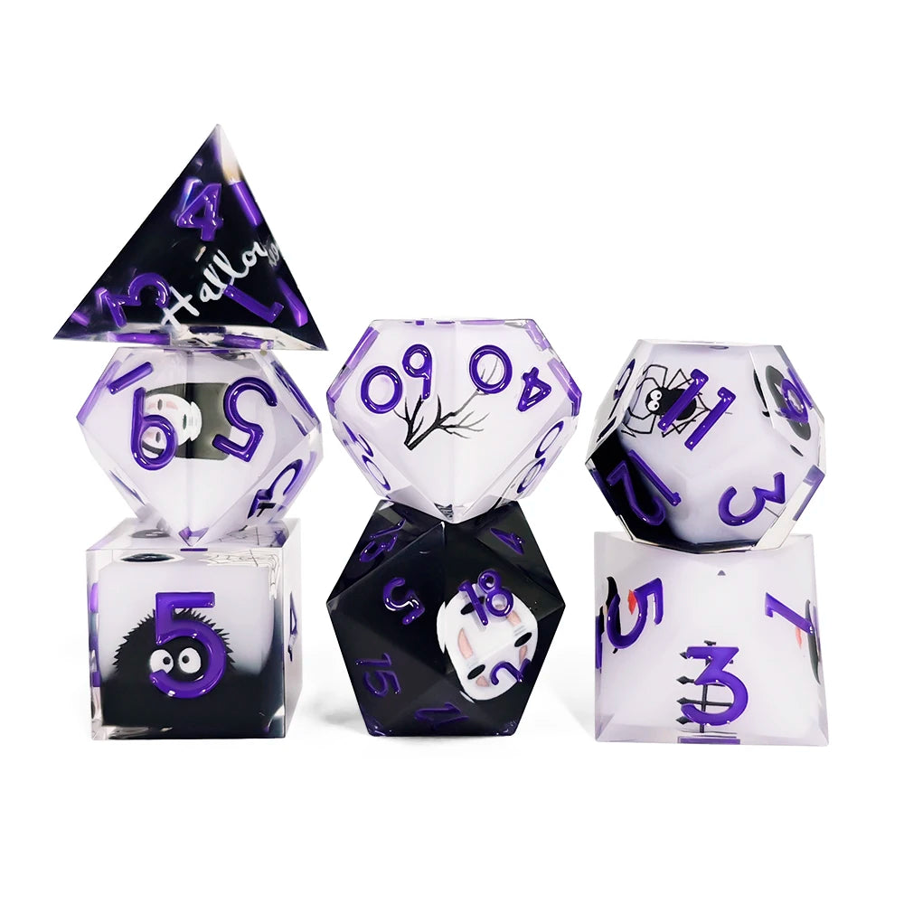 7-Piece Polyhedral Resin DnD Dice Set – Sharp Edge