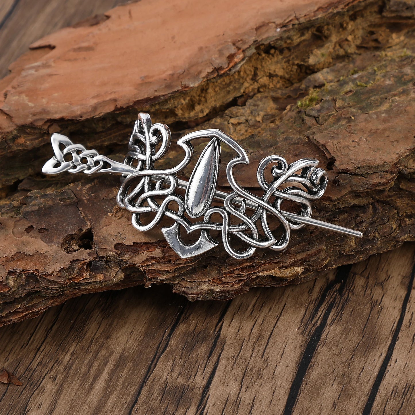 Celtic Knot Sweater Pin – Viking Style, Zinc Alloy, Silver, 3 Styles