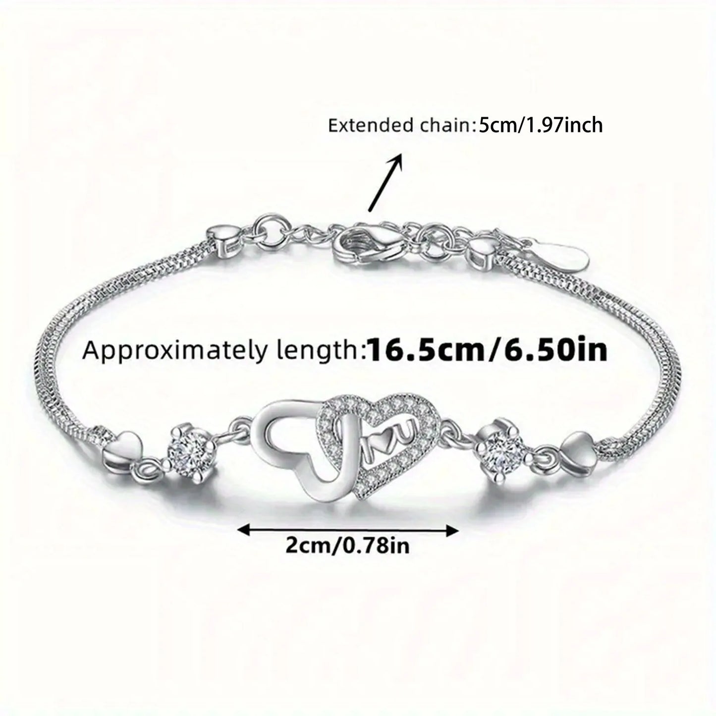 To My Daughter Heart Bracelet - Birthday Gift with Card and Box