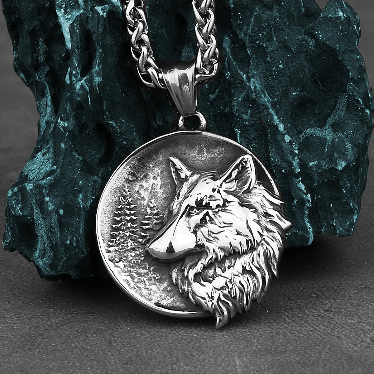 Viking Wolf Pendant Necklace