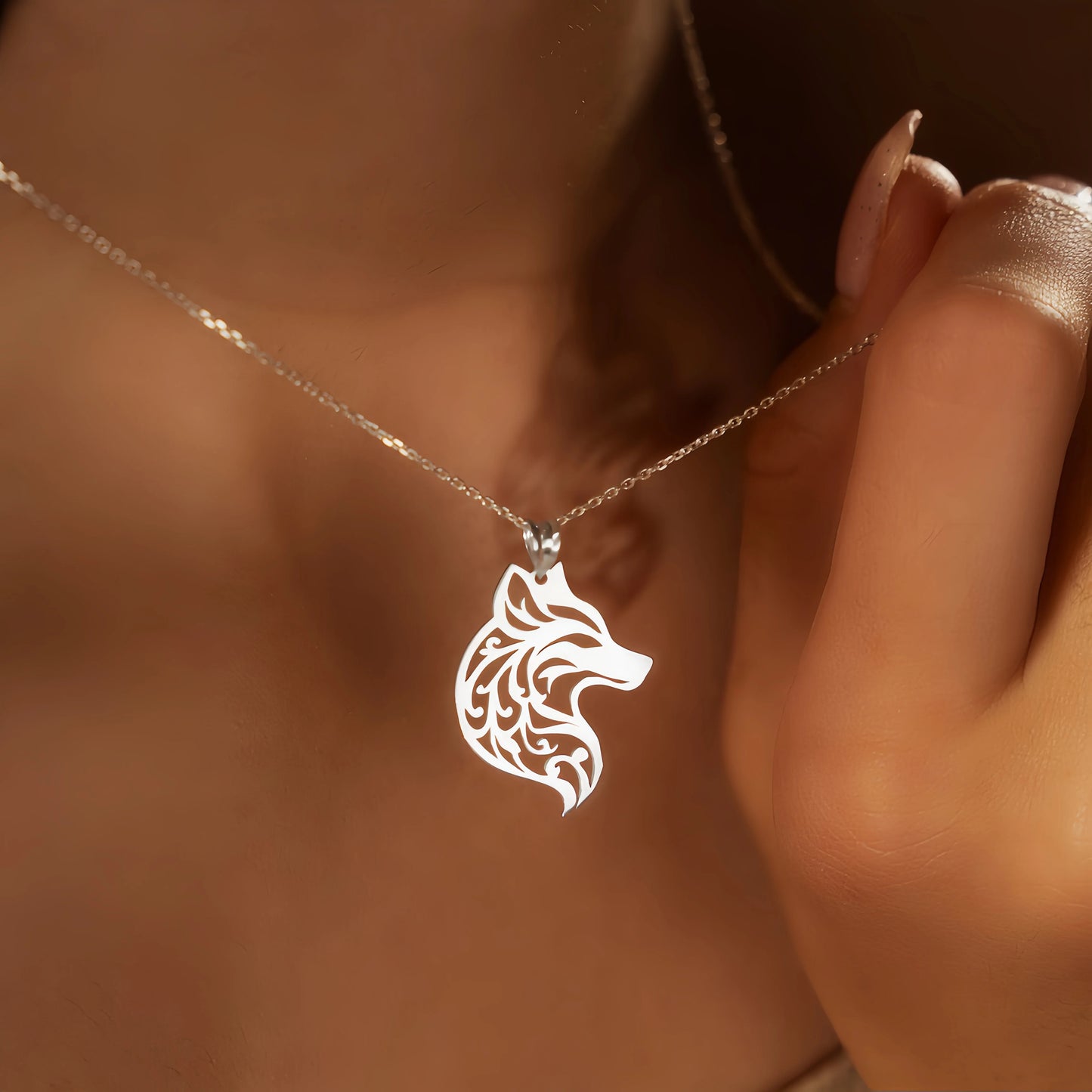 Wolf Couple Pendant Necklace