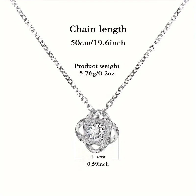 Love Knot Pendant Necklace - Gift for Aunt with Box and Card