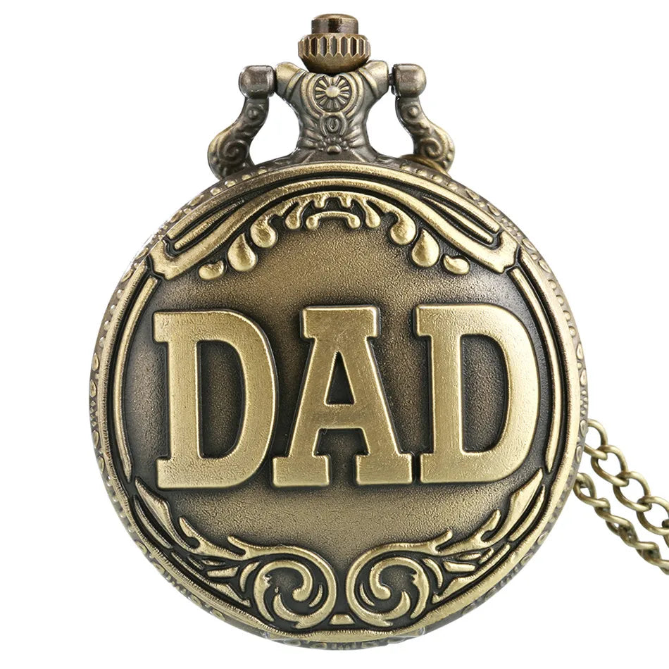 Vintage Bronze DAD Pocket Watch - Father's Gift
