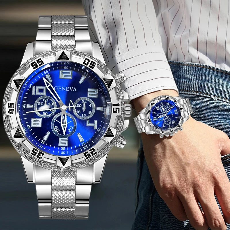 Men's Square Sports Watch - Luminous Quartz Watch Set