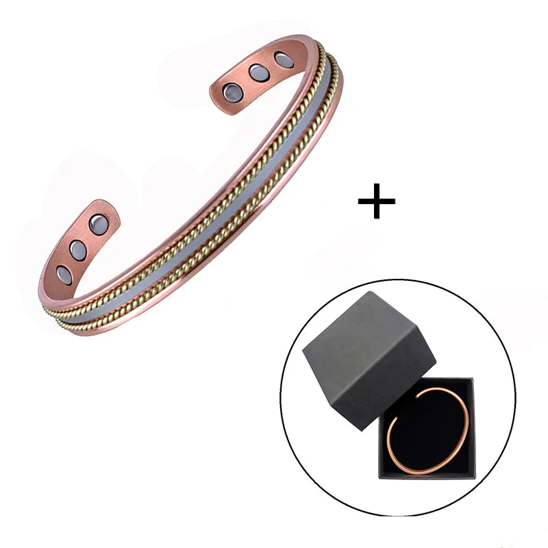 Pure Copper Magnetic Bangle Bracelet for Women