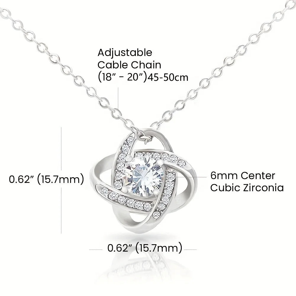 Cubic Zirconia Pendant Necklace – Copper, Silver Tone, 45cm