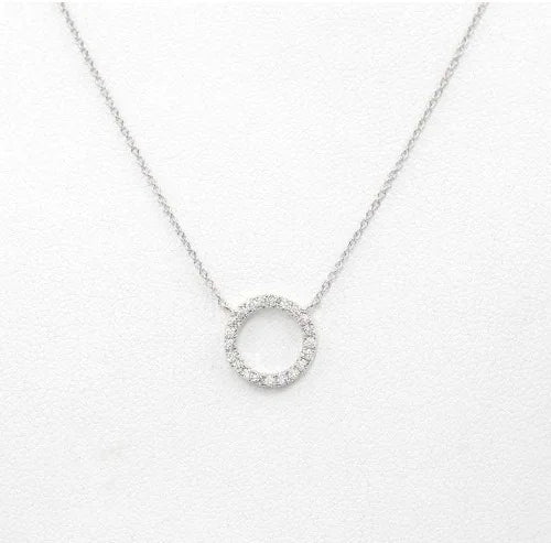 Crystal Circle Pendant Necklace - Gold Elegant Design