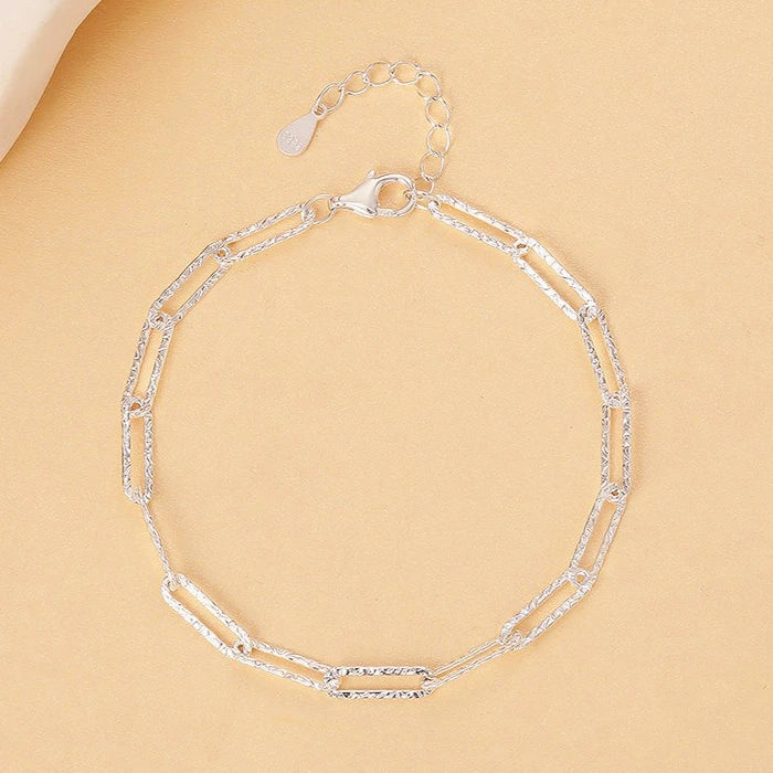 Sterling Silver Hollow Heart Bracelet