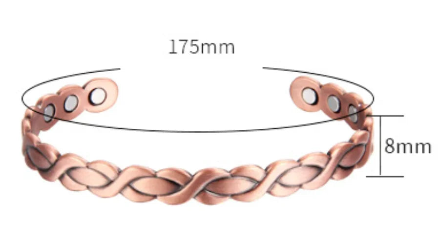 Pure Copper Magnetic Bracelet - Adjustable Cuff