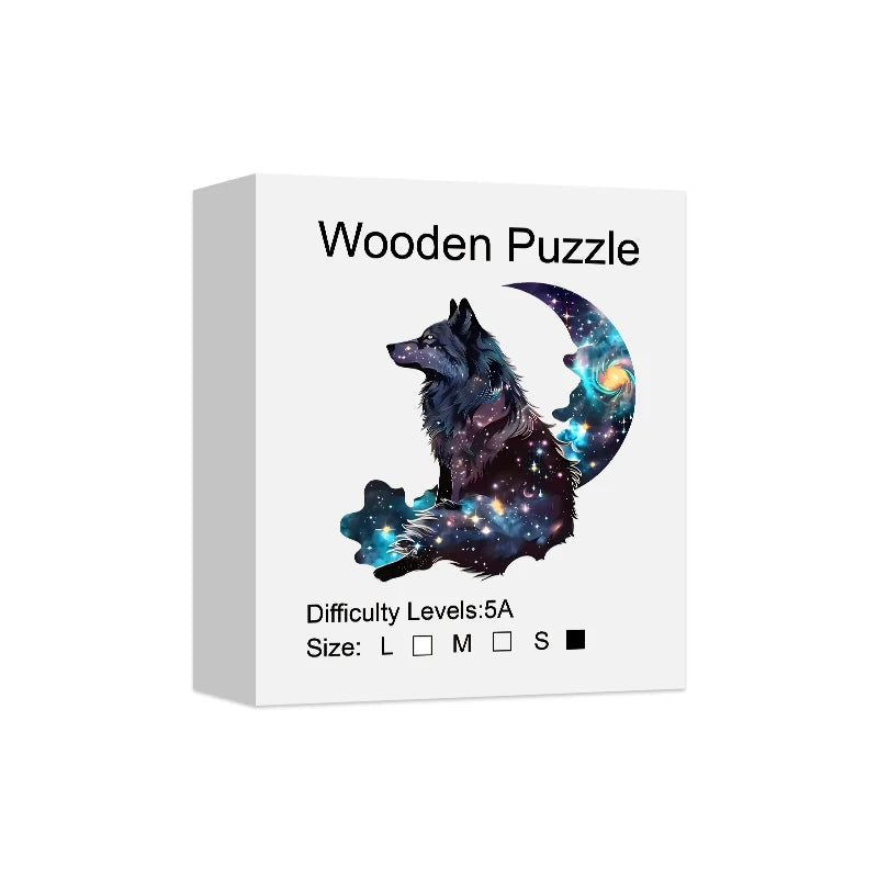 Wolf Wooden Jigsaw Puzzle - Unique Shaped 61-172 Pieces