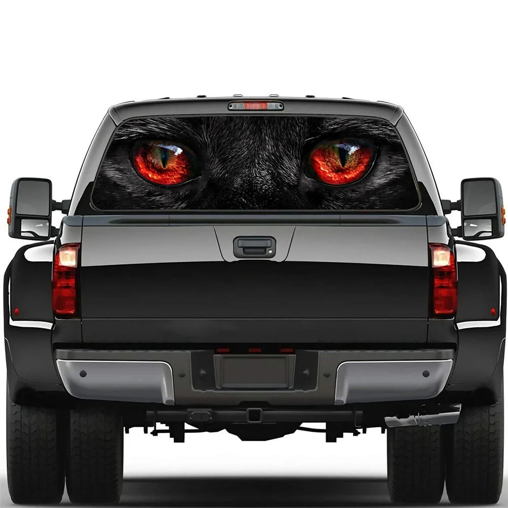 Wolf Face Tailgate Wrap - PVC Weatherproof Matte Car Sticker