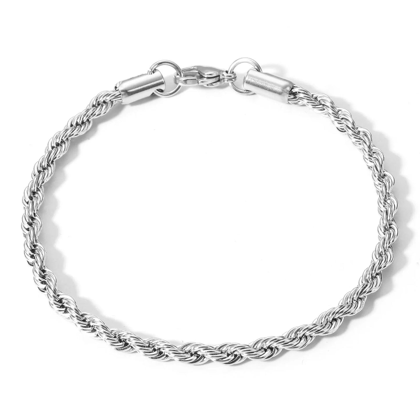 Twisted Rope Chain Bracelet - Stainless Steel Gold/Silver