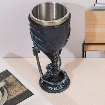 Dragon Sword Goblet - 200ml, Stainless Steel, Gothic Champagne Glass, Fantasy Gift