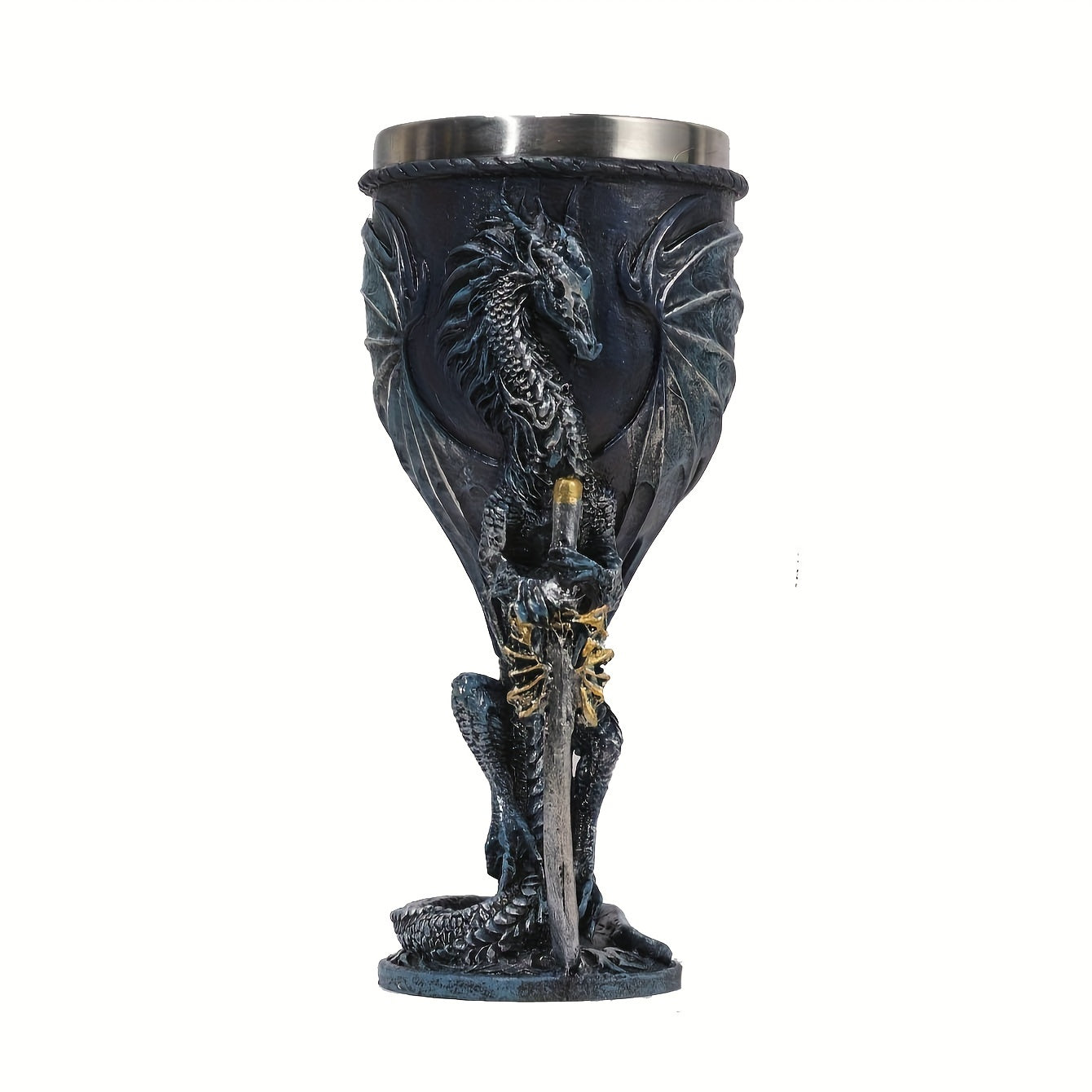 Dragon Sword Goblet - 200ml, Stainless Steel, Gothic Champagne Glass, Fantasy Gift