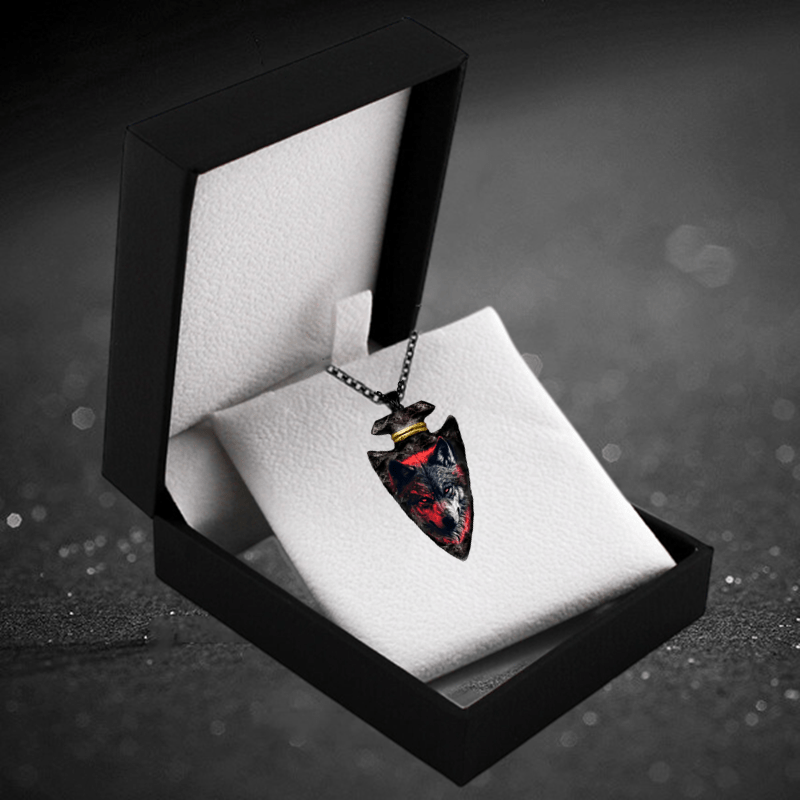 Wolf Geometric Triangle Pendant Necklace - Punk Hip Hop, Zinc Alloy, Vintage, Men's Jewelry