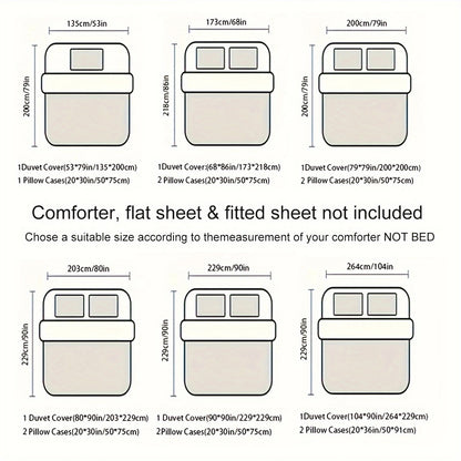 Western Tribe Wolf Duvet Cover Set - 2/3pcs, Soft, King Size, Animal Print, All-Season