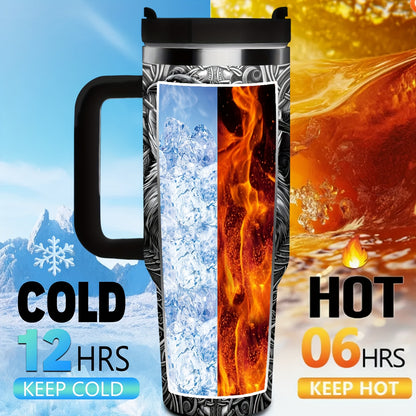 Viking Wolf & Celtic Knot Tumbler - 40oz, Insulated Stainless Steel, Men's Gift, Travel