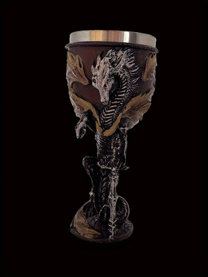 Dragon Sword Goblet - 200ml, Stainless Steel, Gothic Champagne Glass, Fantasy Gift