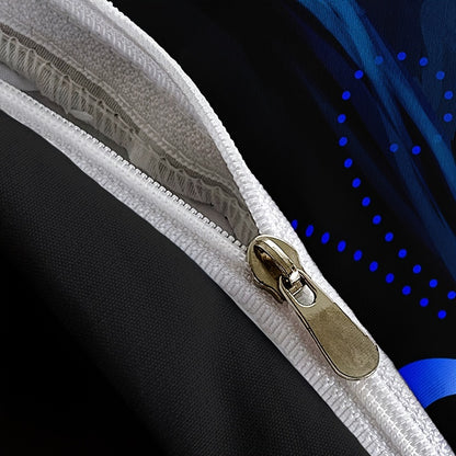 Wolf Blue Rose Duvet Cover Set - 3pcs, Soft, Breathable, All-Season, Bedroom Decor