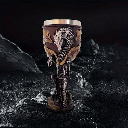 Dragon Sword Goblet - 200ml, Stainless Steel, Gothic Champagne Glass, Fantasy Gift