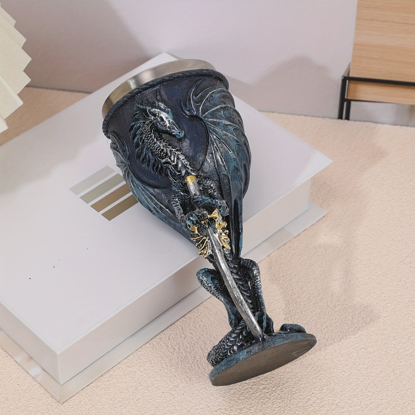 Dragon Sword Goblet - 200ml, Stainless Steel, Gothic Champagne Glass, Fantasy Gift