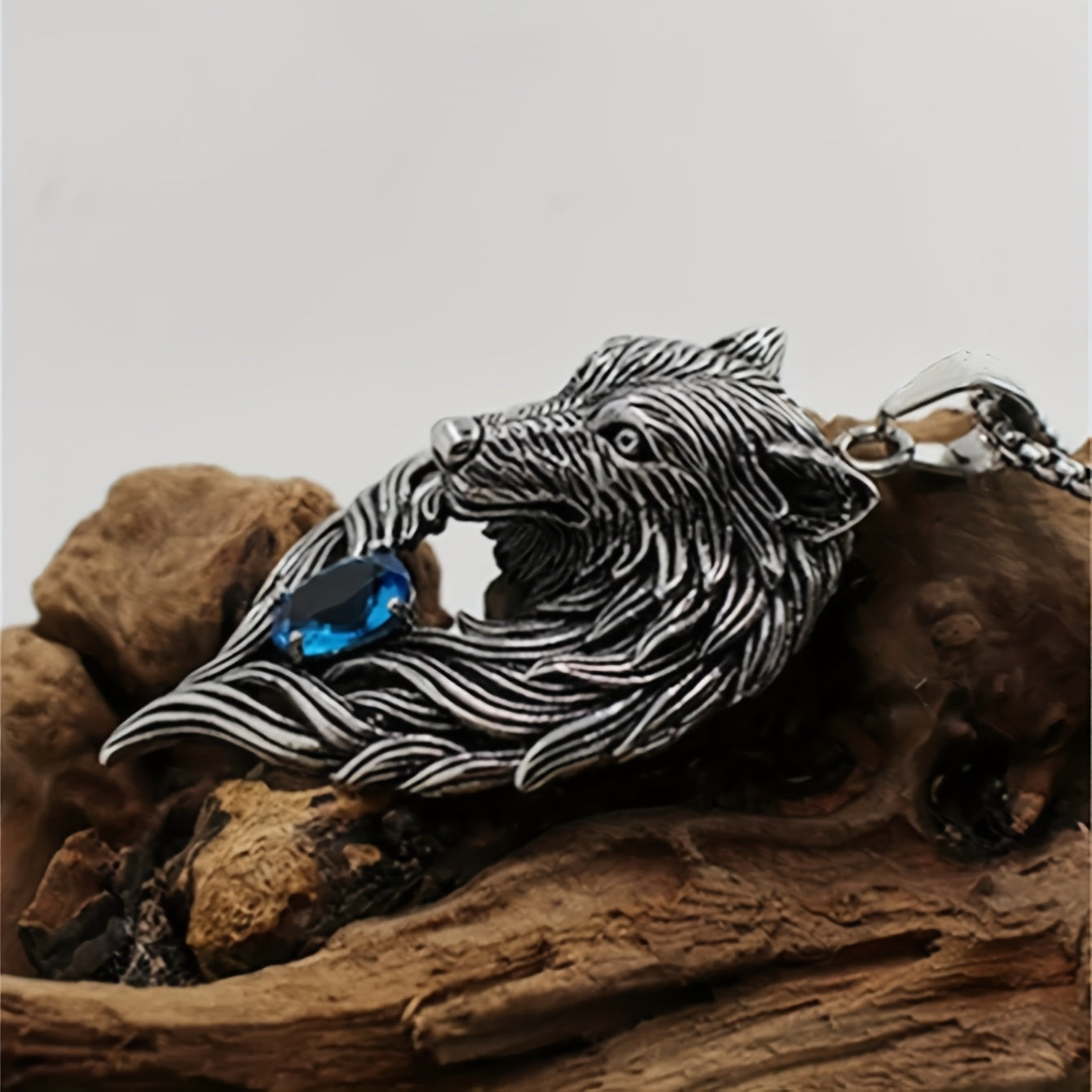 Wolf Head Necklace - Cubic Zirconia, Gothic Hip Hop, Zinc Alloy, Vintage, Daily & Gift