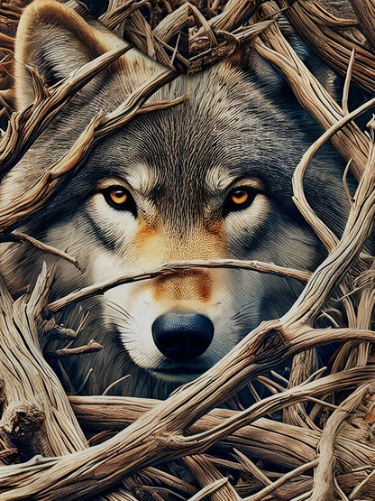 Men's Wolf Print Hoodie - 3D Animal Pattern, Polyester, Regular Fit, Fall/Winter