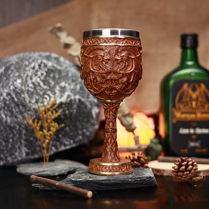 Medieval Dragon Goblet Wine Cup - 6.76oz, 201 Stainless Steel, Single & Double Dragon, Holiday Gift