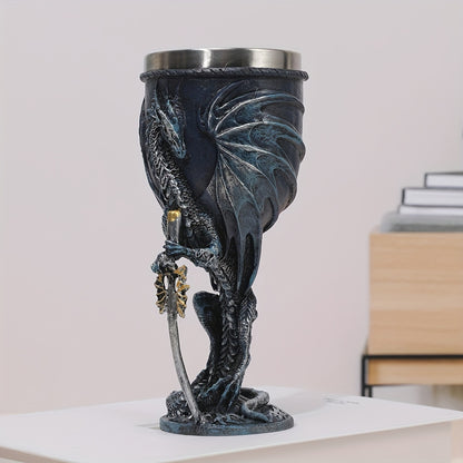 Dragon Sword Goblet - 200ml, Stainless Steel, Gothic Champagne Glass, Fantasy Gift