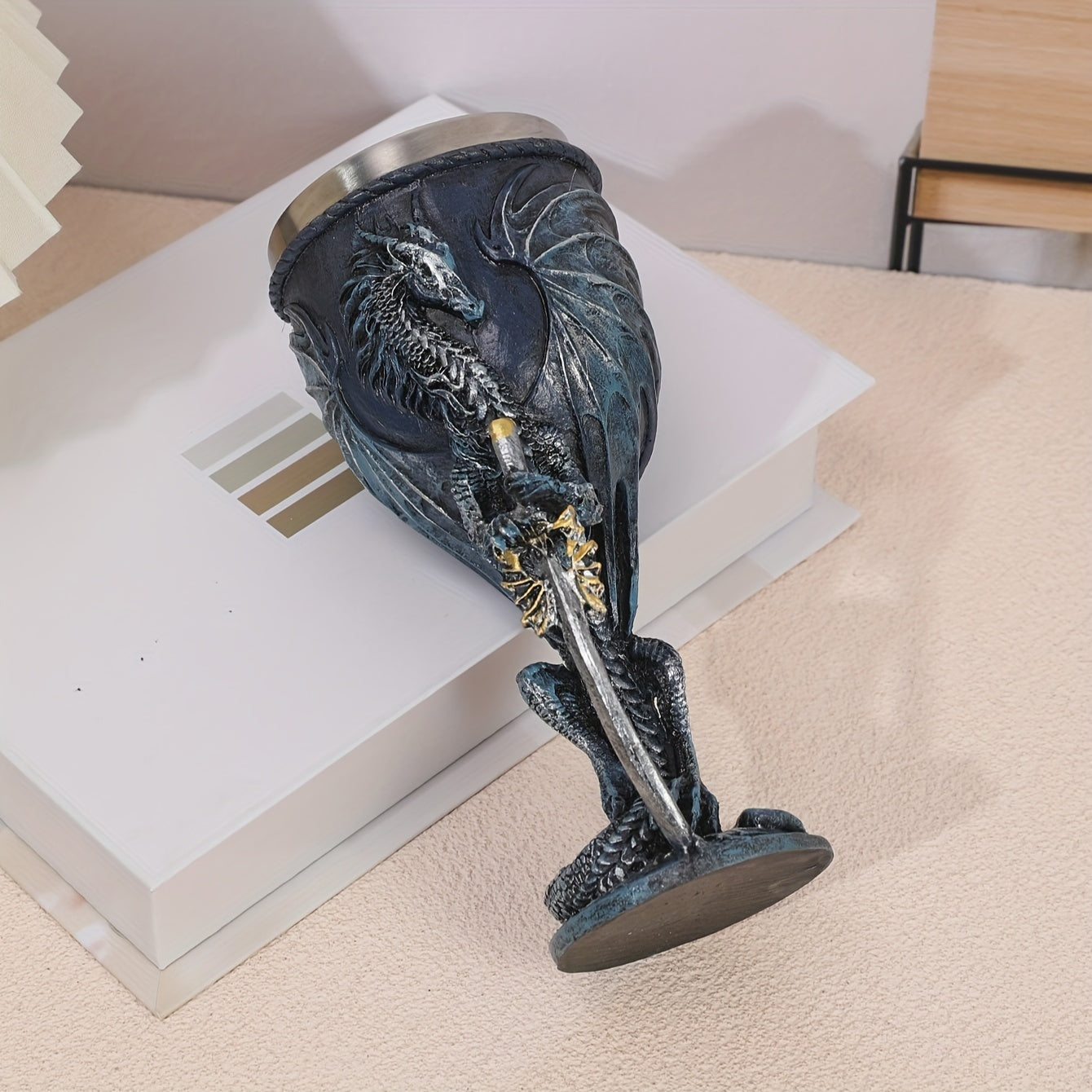 Dragon Sword Goblet - 200ml, Stainless Steel, Gothic Champagne Glass, Fantasy Gift