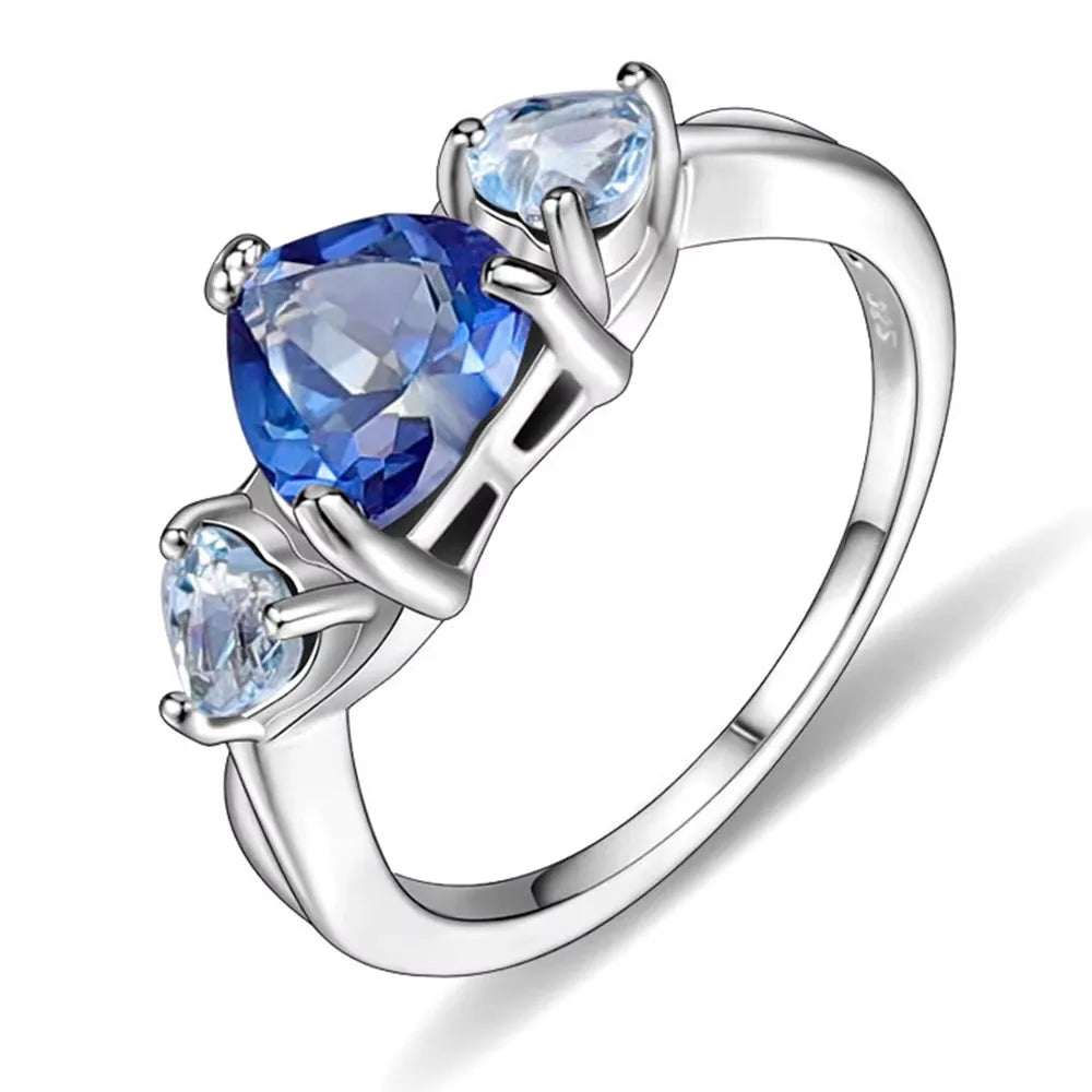 Natural Amethyst Heart Ring - 925 Sterling Silver, 1.19Ct