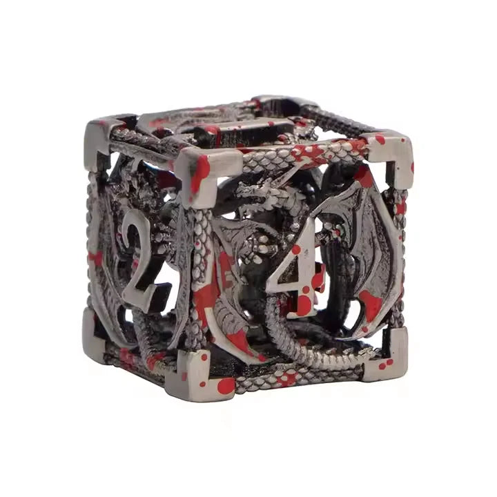Metal Dragon Dice Set - Hollow D&D Polyhedral Dice