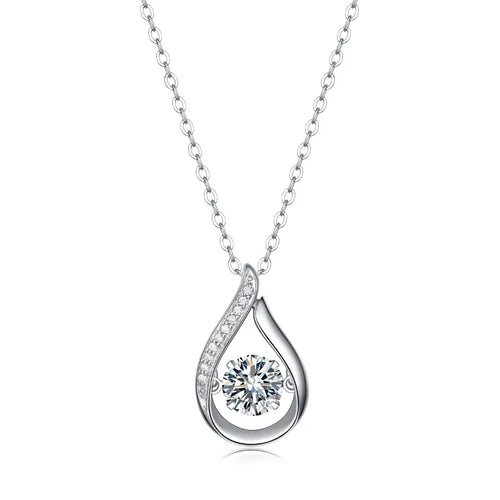 Moissanite Heart Necklace - S925 Silver Valentine's Day Gift