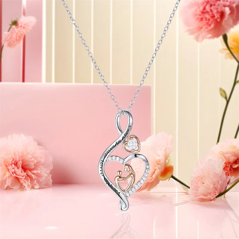 Personalized Initial Heart Necklace - 925 Sterling Silver
