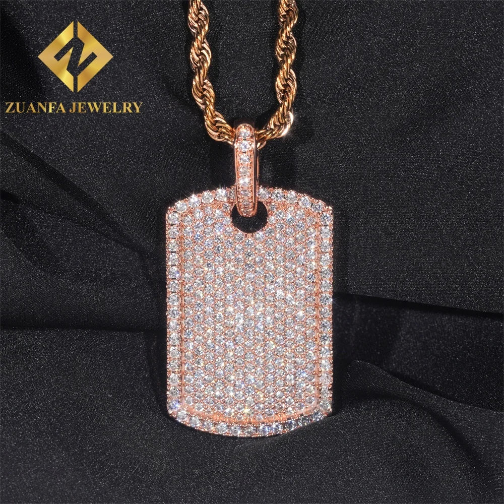 925 Sterling Silver Iced Out Moissanite Hip Hop Pendant