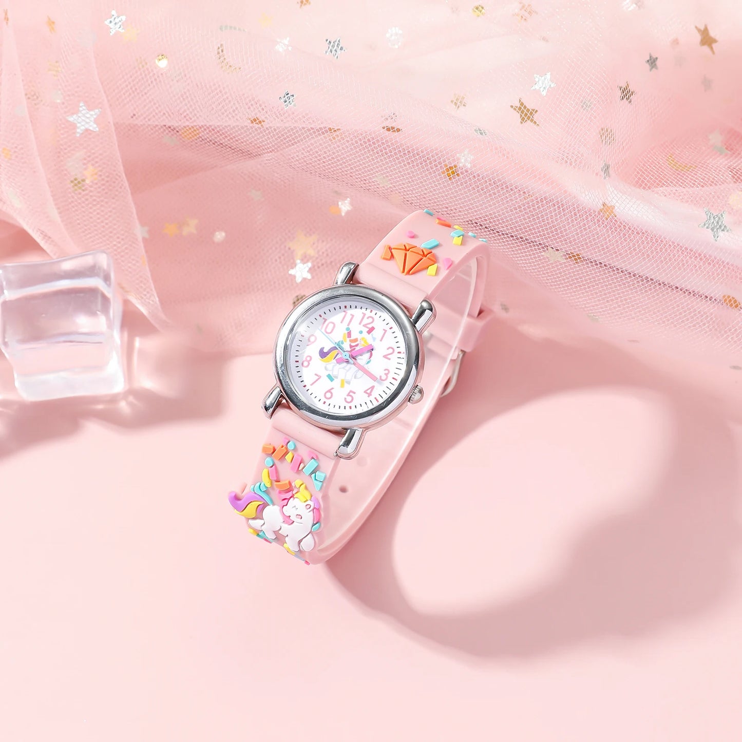 Unicorn Children's Watch & Jewelry Set - Pink