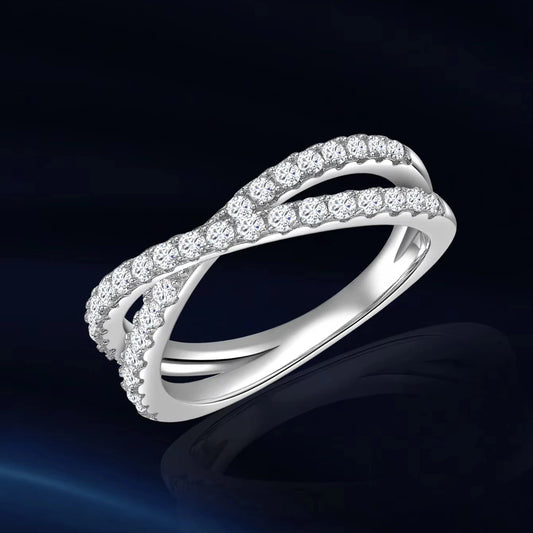 D Color Moissanite Wedding Ring - 925 Sterling Silver