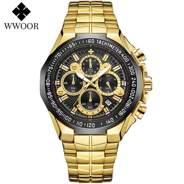 WWOOR Men’s Stainless Steel Quartz Chronograph Watch, Model 8868