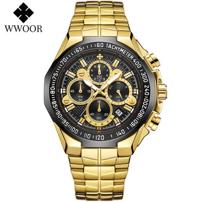 WWOOR Men’s Stainless Steel Quartz Chronograph Watch, Model 8868