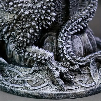 Dragon Pillar Candle Holders - Gothic Resin Set of 2