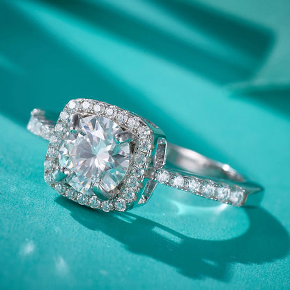 Moissanite Engagement Ring - 925 Sterling Silver