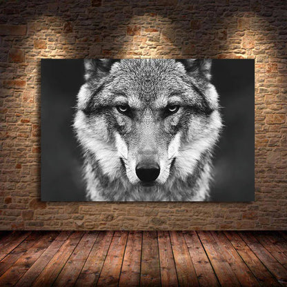 Wolf Head Canvas Wall Art - Waterproof Unframed Nordic Poster