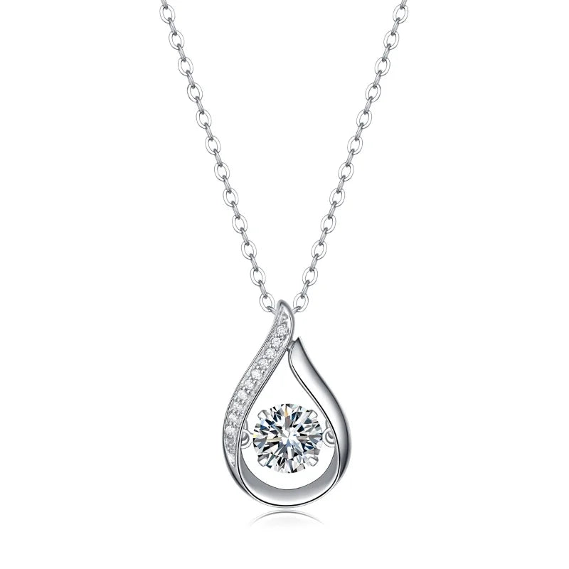 Moissanite Heart Necklace - S925 Silver Valentine's Day Gift