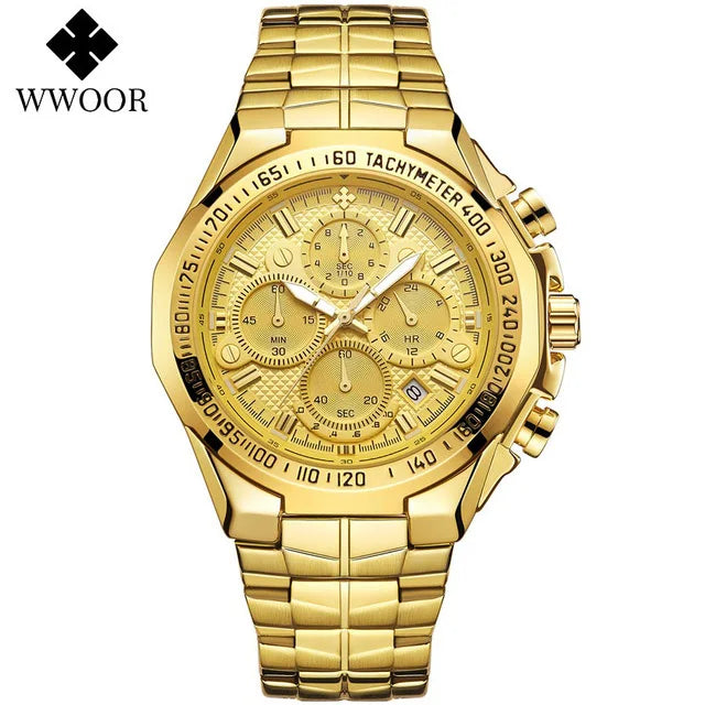 WWOOR Men’s Stainless Steel Quartz Chronograph Watch, Model 8868