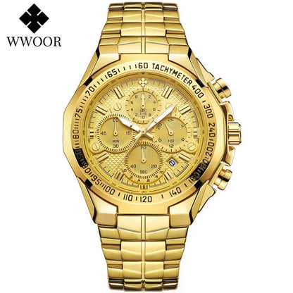 WWOOR Men’s Stainless Steel Quartz Chronograph Watch, Model 8868