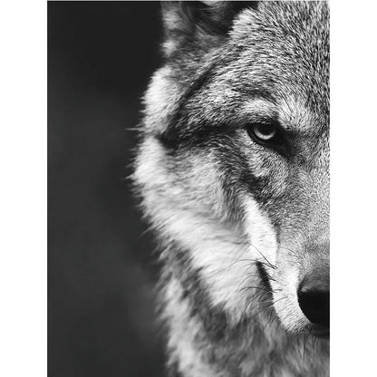Wolf Head Canvas Wall Art - Waterproof Unframed Nordic Poster
